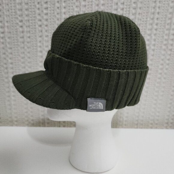 The North Face Women's Green Knit Visor Beanie Hat One Size - Picture 1 of 8